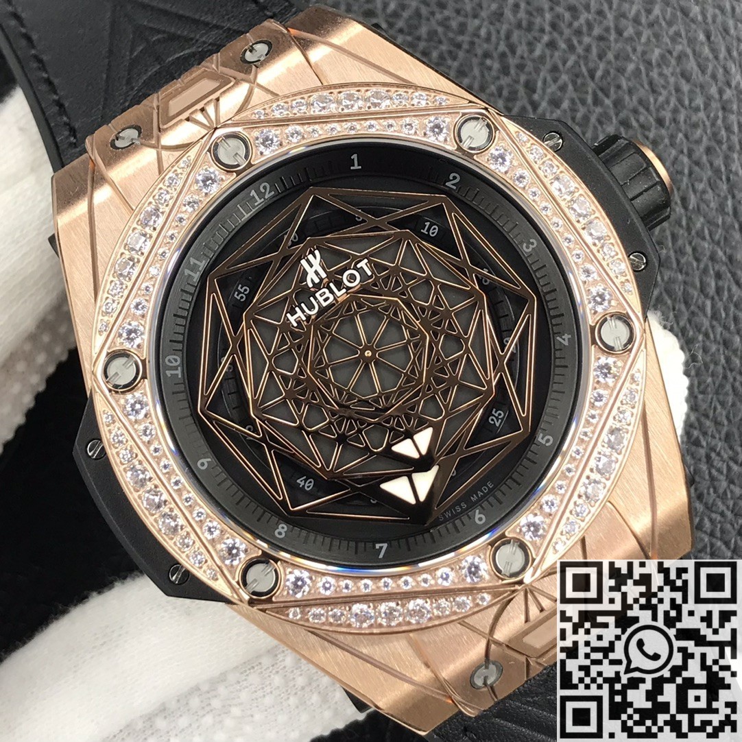 WWF Factory Replica Hublot Big Bang Gold Case Diamonds