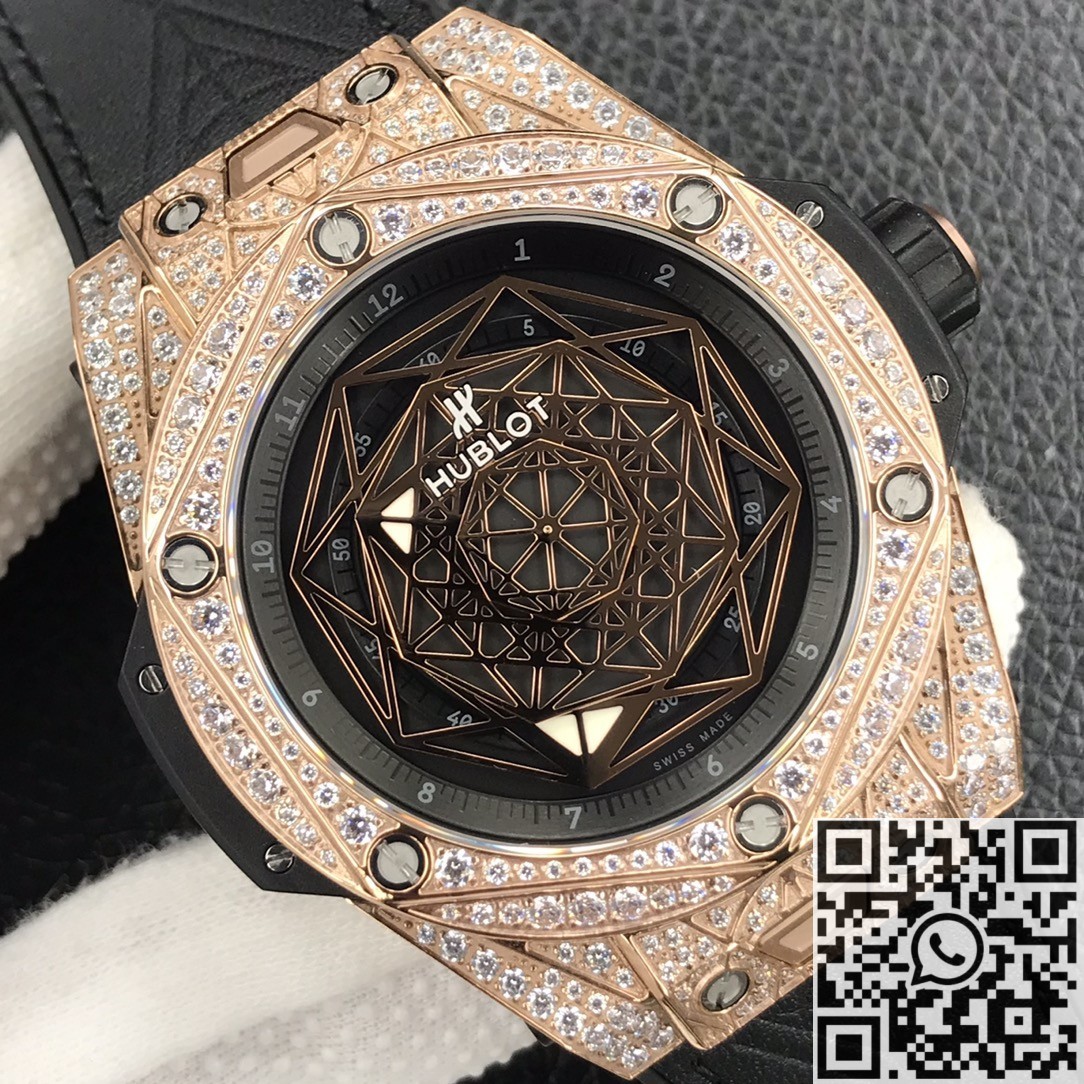 WWF Factory Replica Hublot Big Bang Gold Full Diamond Case