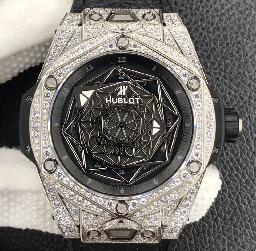 WWF Factory Replica Hublot Big Bang Full Diamond Titanium Case