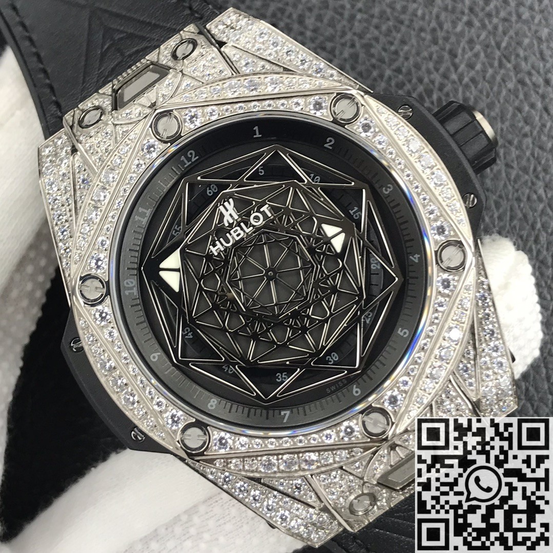 WWF Factory Replica Hublot Big Bang Full Diamond Titanium Case