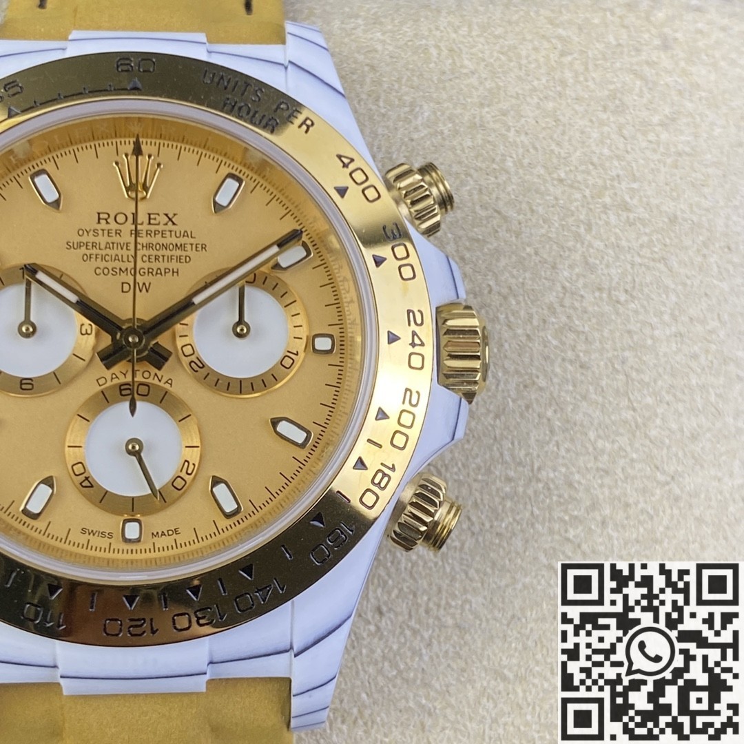 DIW Custom Rolex Daytona White Quartz Fiber Shell