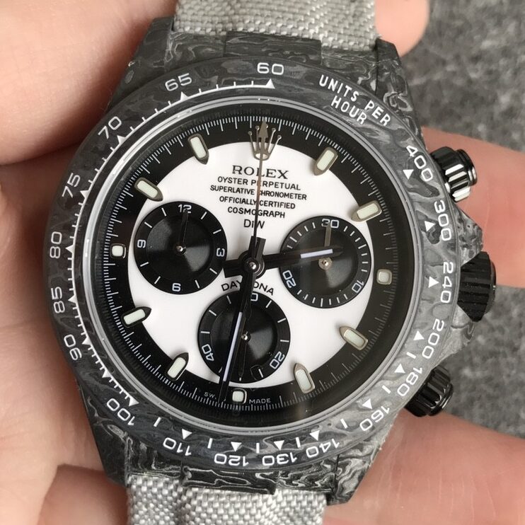 JH Custom Rolex Daytona Carbon Fiber Case White Dial