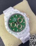 AET Custom Replica Rolex Daytona White Ceramics Green Dial