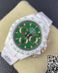 AET Custom Replica Rolex Daytona White Ceramics Green Dial