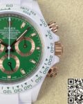 AET Custom Replica Rolex Daytona White Ceramics Green Dial