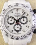 5G Custom Replica Rolex Daytona White Ceramic Rubber Strap