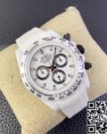 5G Custom Replica Rolex Daytona White Ceramic Rubber Strap