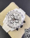 5G Custom Replica Rolex Daytona White Ceramic Rubber Strap