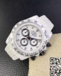 5G Custom Replica Rolex Daytona White Ceramic Rubber Strap