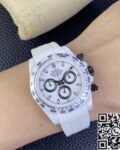 5G Custom Replica Rolex Daytona White Ceramic Rubber Strap