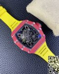 T+ Factory Richard Mille Replica Watches RM35-02 Carbon Fiber Case Yellow Tape