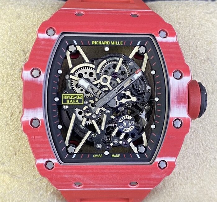 T+ Factory Richard Mille Replica Watches RM35-02 Red Carbon Fiber Case