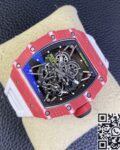 T+ Factory Richard Mille Replica Watches RM35-02 Carbon Fiber Case White Rubber Tapes