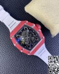 T+ Factory Richard Mille Replica Watches RM35-02 Carbon Fiber Case White Rubber Tapes