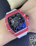 T+ Factory Richard Mille Replica Watches RM35-02 Carbon Fiber Case White Rubber Tapes