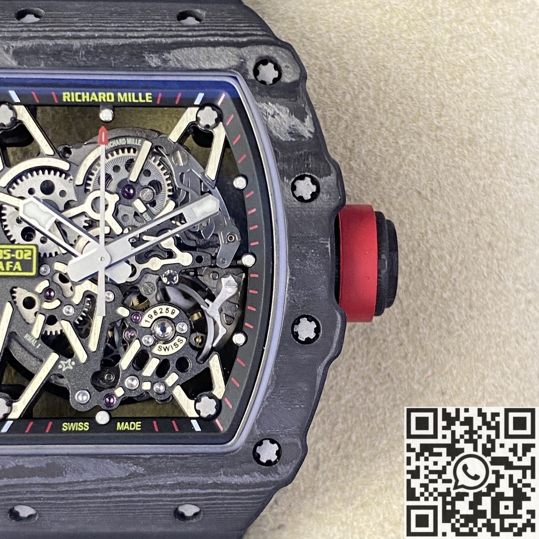 T+ Factory Richard Mille Replica Watches RM35-02 Black Carbon Fiber Case