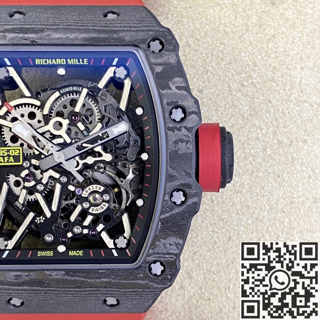 T+ Factory Richard Mille Replica Watches RM35-02 Red Rubber Straps