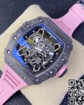 T+ Factory Richard Mille Replica Watches RM35-02 Pink Rubber Strap