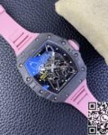 T+ Factory Richard Mille Replica Watches RM35-02 Pink Rubber Strap