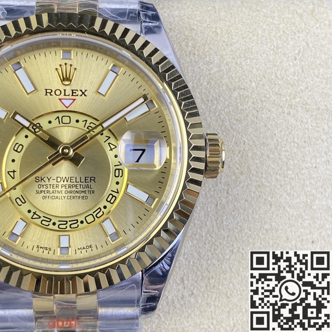 Noob Factory Replica Rolex Sky Dweller M336933-0002 Champagne Dial