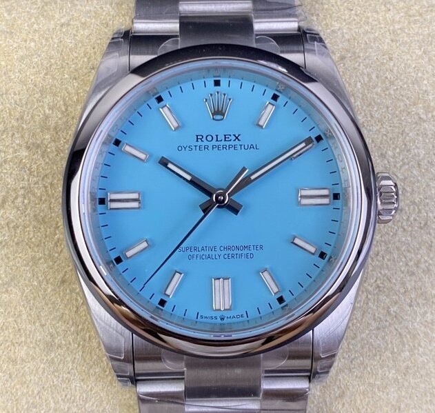 VS Factory Replica Rolex Oyster Perpetual M126000-0006 Tiffany Blue Dial