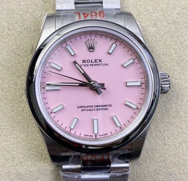 EW Factory Replica Rolex Oyster Perpetual M277200-0009 Candy Pink Dial Watch