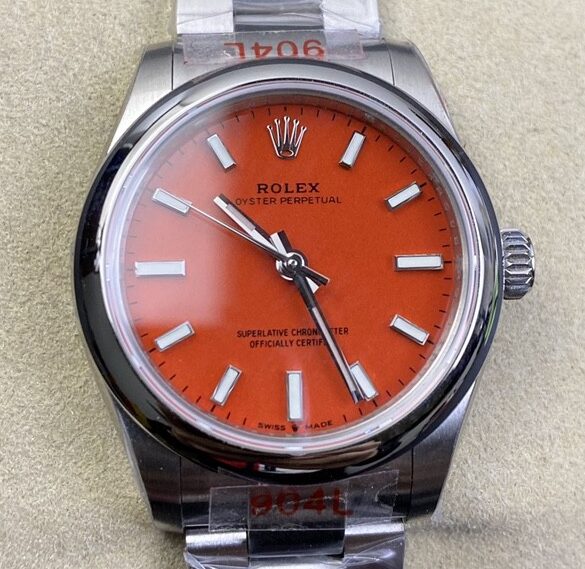 EW Factory Replica Rolex Oyster Perpetual M277200-0008 Red Dial Watch