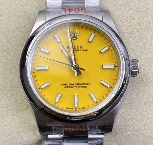 EW Factory Replica Rolex Oyster Perpetual M277200-0005 Yellow Dial Watch