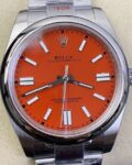 EW Factory Replica Rolex Oyster Perpetual M124300-0007 Coral Red Dial