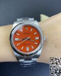 EW Factory Replica Rolex Oyster Perpetual M124300-0007 Coral Red Dial