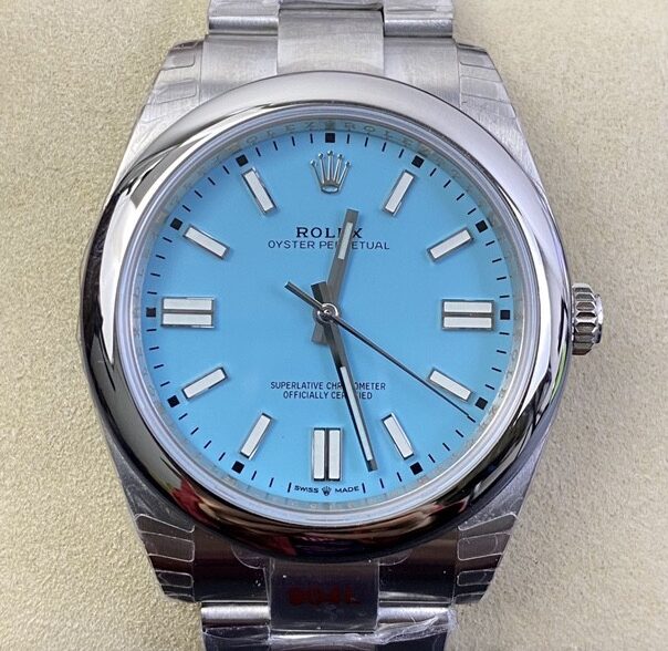 EW Factory Replica Rolex Oyster Perpetual M124300-0006 Tiffany Blue Dial Watch