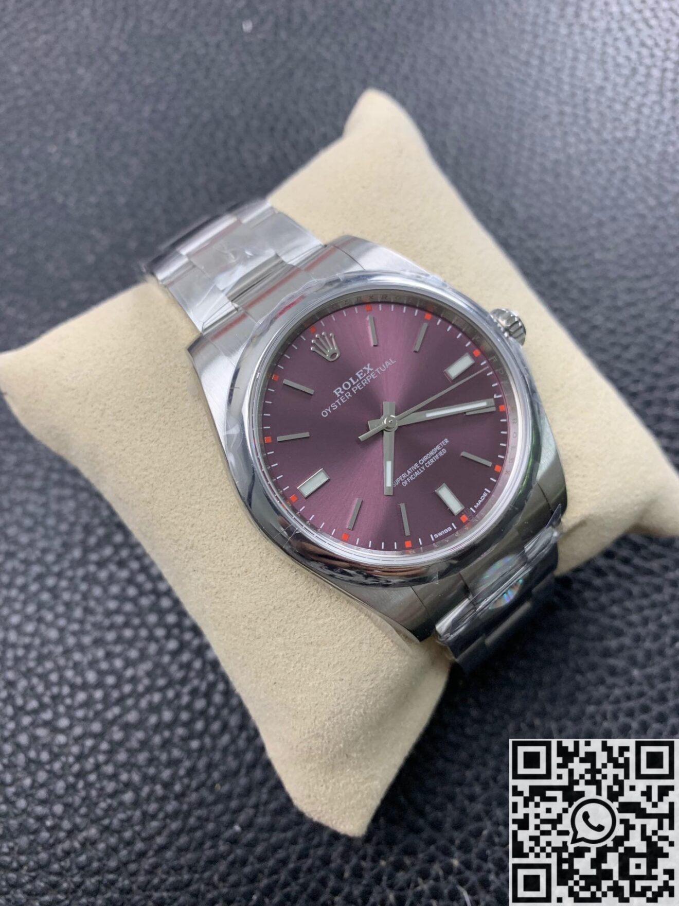 AR Factory Replica Rolex Oyster Perpetual M114300-0002 Red Grape Dial Watches