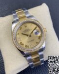 EW Factory Fake Rolex Datejust M126283RBR Gold Watch