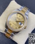 EW Factory Fake Rolex Datejust M126283RBR Gold Watch