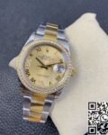 EW Factory Fake Rolex Datejust M126283RBR Gold Watch