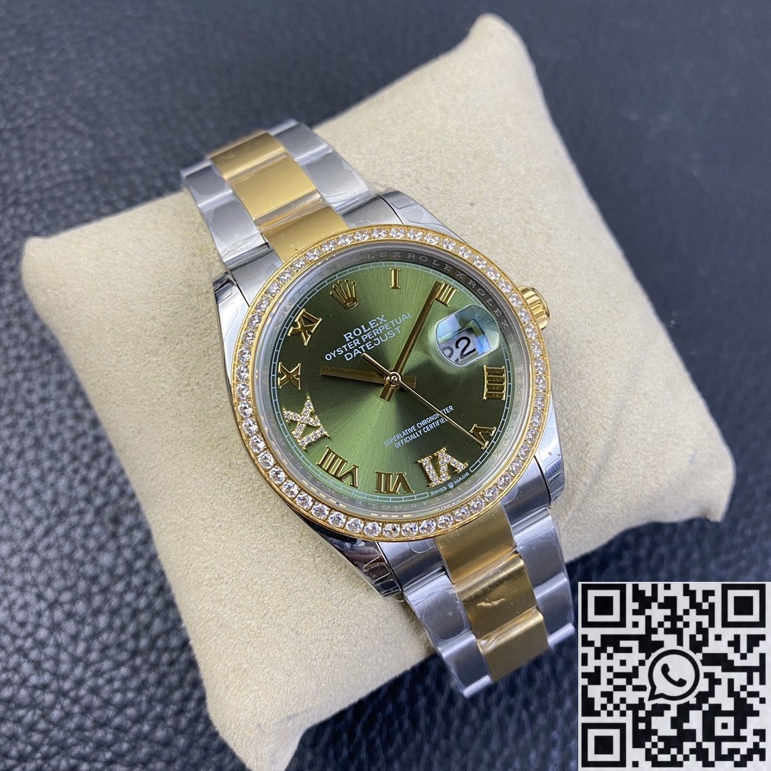 EW Factory Fake Rolex Datejust M126283RBR-0012 Gold Watch