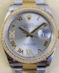 EW Factory Fake Rolexs Datejust M126283RBR-0012 Gold Watch