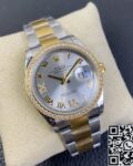 EW Factory Fake Rolexs Datejust M126283RBR-0012 Gold Watch