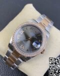 EW Factory Fake Diamond Rolex Watches Datejust M126281RBR-0011 Rose Gold Watch