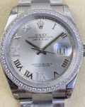 EW Factory Fake Rolex Datejust M126284RBR-0022 Silver Dial