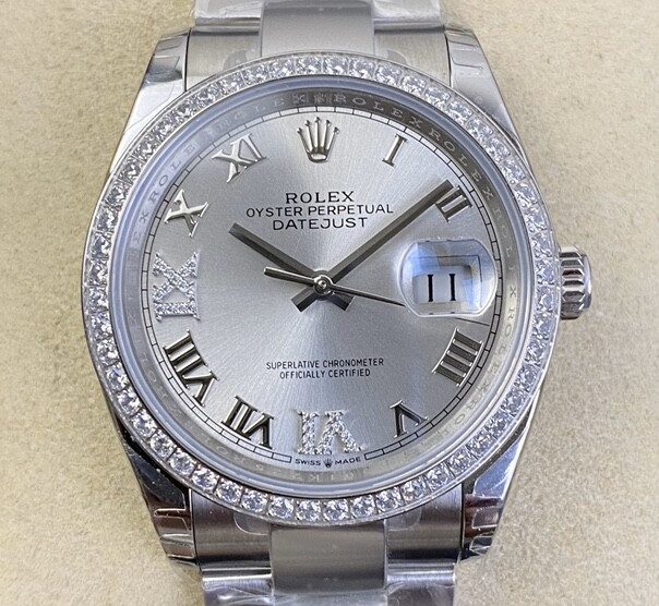 EW Factory Fake Rolex Datejust M126284RBR-0022 Silver Dial