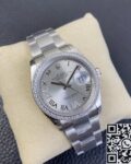 EW Factory Fake Rolex Datejust M126284RBR-0022 Silver Dial