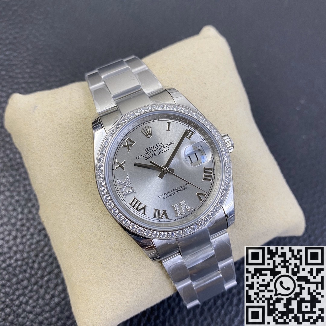 EW Factory Fake Rolex Datejust M126284RBR-0022 Silver Dial