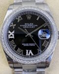 EW Factory Replicas Rolex Datejust M126284RBR Black Dial