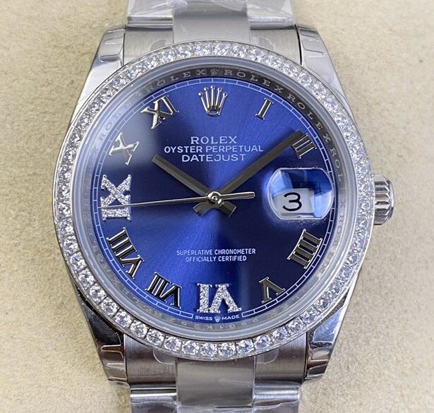 EW Factory Replica Rolex Watches Datejust M126284RBR Blue Dial