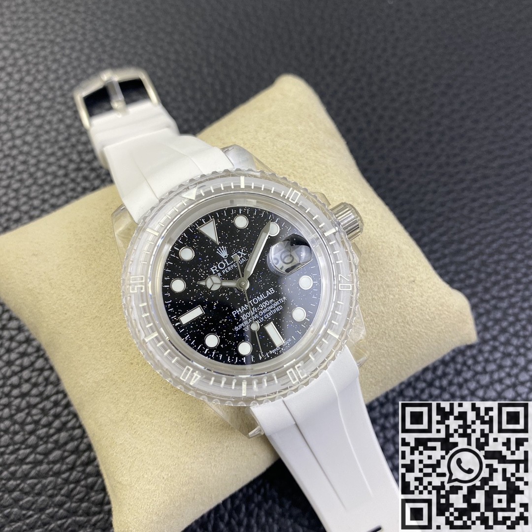CH Custom Acrylic Clear Rolex Submariner Black Star Dial Watch