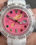 CH Custom Acrylic Clear Rolex Submariner Pink Dial Watches