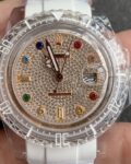 CH Custom Acrylic Clear Rolex Submariner Color Full Diamond Dial