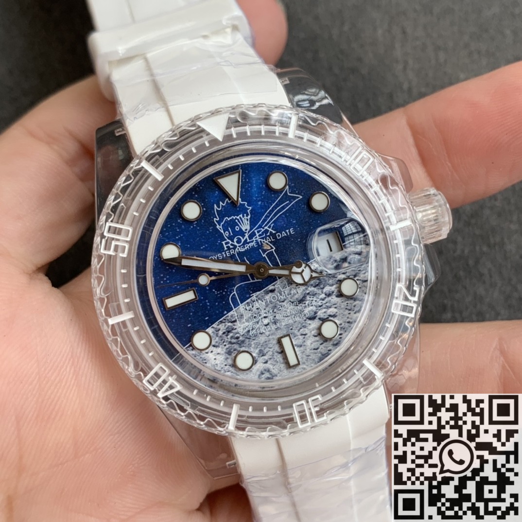CH Customized Acrylic Clear Rolex Submariner Lunar Starry Crater Dial