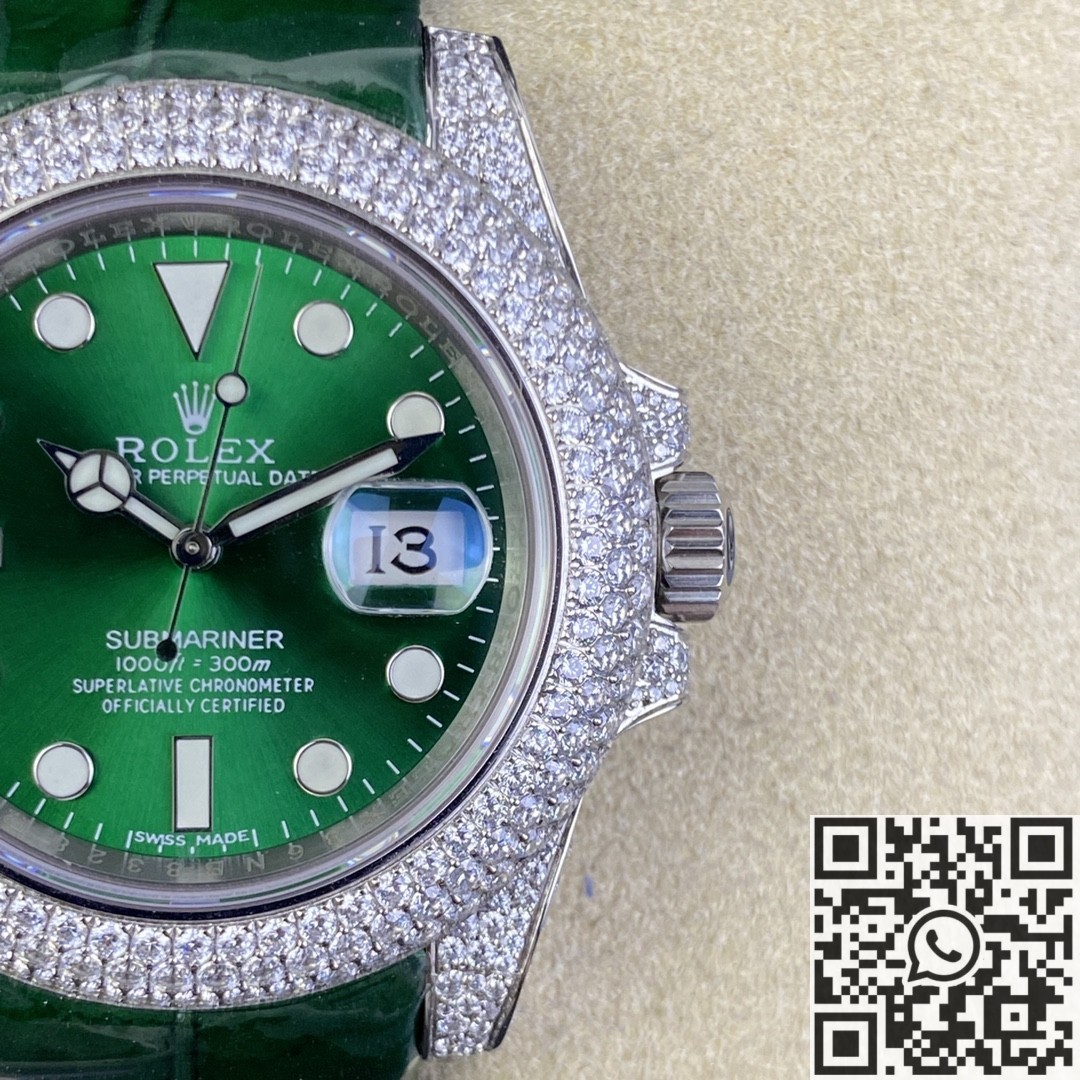 IPK Custom Diamond Set Rolex Submariner Green Dial